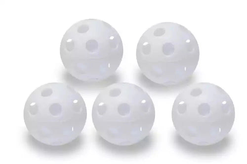 Hockey-/floorballballen met gaten (pak van 5), diameter 100mm