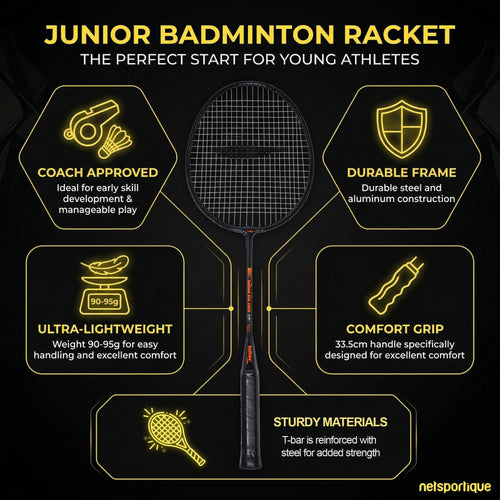 Junior-badmintonracket - set van 10