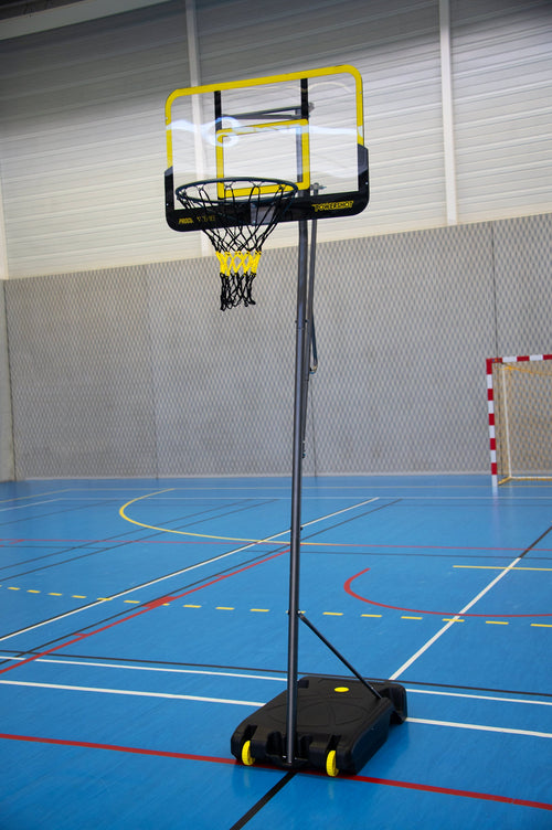 Verplaatsbare basketbalring, in hoogte verstelbaar van 2.43m tot 3.05m