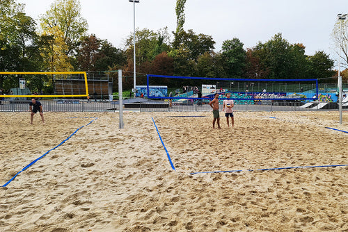 Belijning voor beachvolleybalveld met 4 zandbevestigingen - 16m x 8m