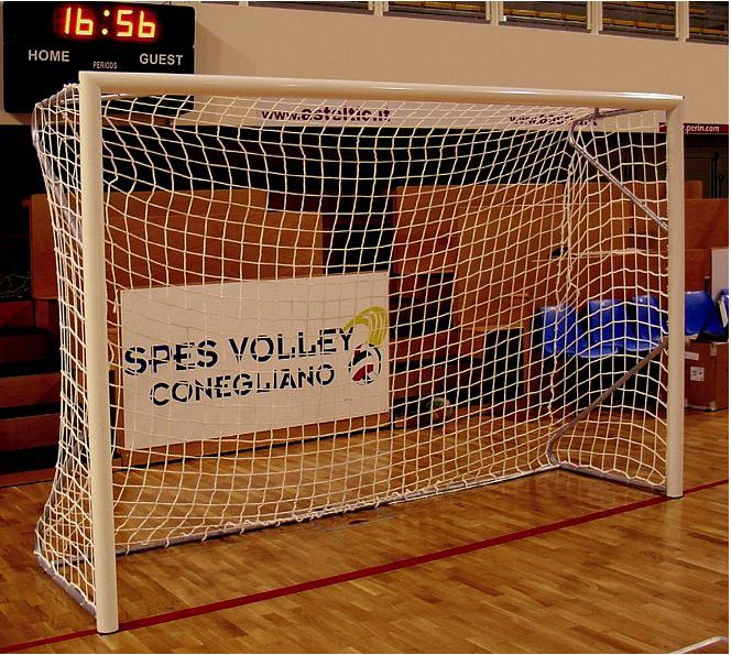 Verankerbaar stalen voetbal-/futsaldoel - 3m x 2m met net en kokers