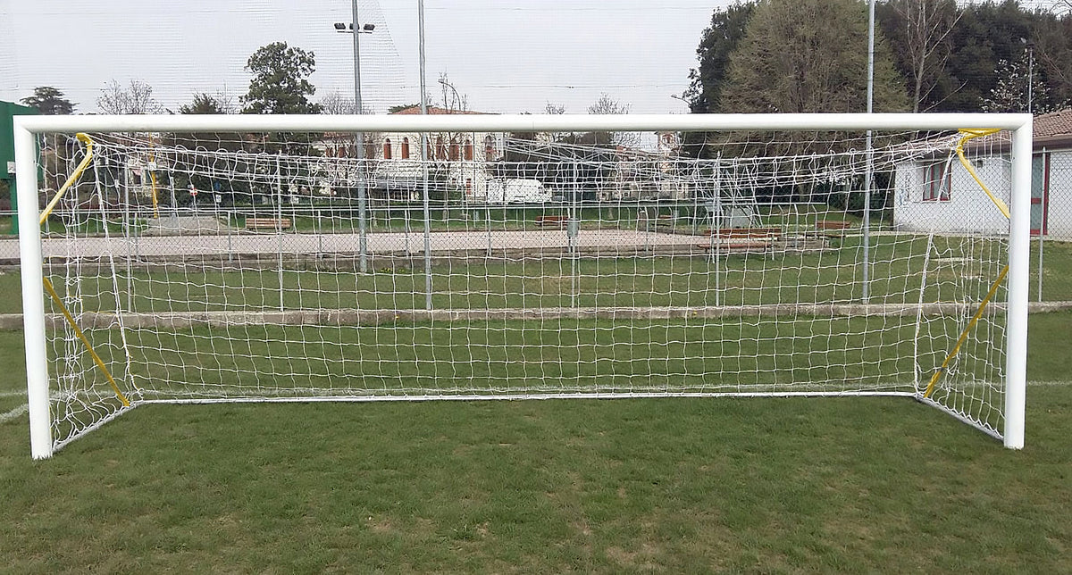 Transportable 8-a-side football goal aluminium with net - 6m x 2.1m - 80mm Powershot