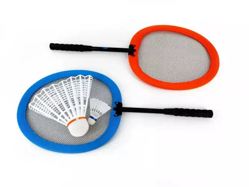 Badmintonset voor op het strand met rackets van 63cm en draagtas