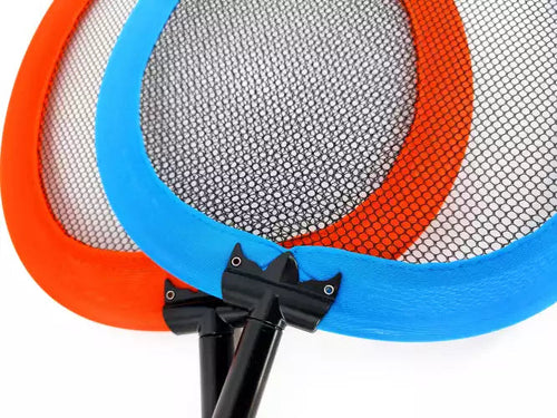 Badmintonset voor op het strand met rackets van 63cm en draagtas