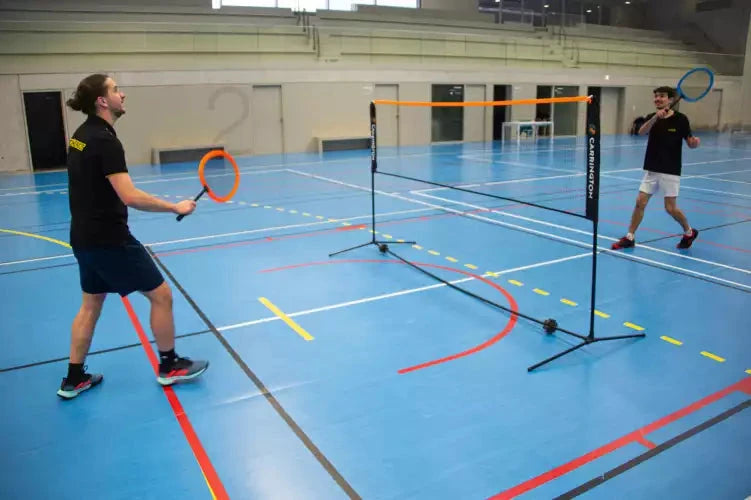 Badmintonset voor op het strand met rackets van 63cm en draagtas