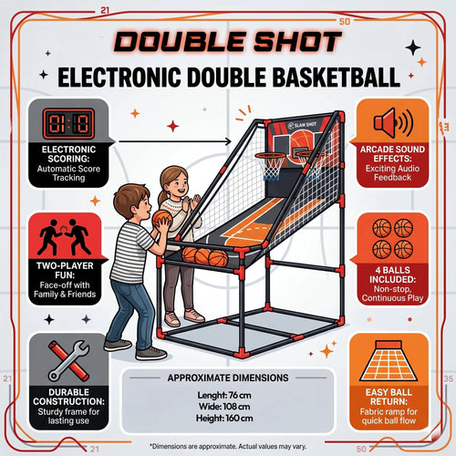 Basketbal-arcadespel voor 2 spelers voor binnen