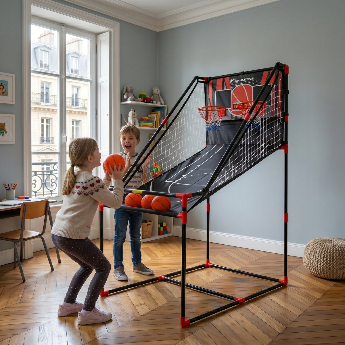 Basketbal-arcadespel voor 2 spelers voor binnen