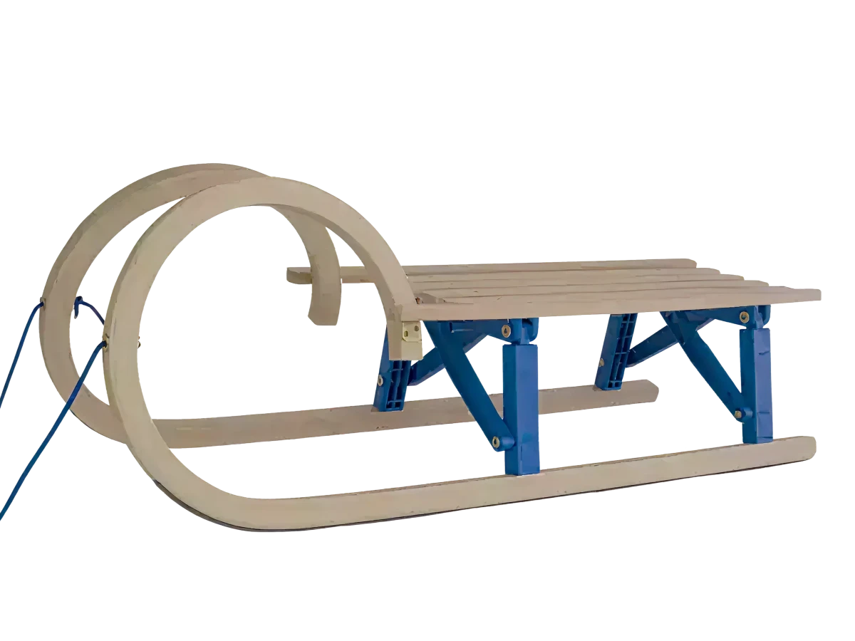 Opvouwbare houten slakkenslee met zitje - 1.1m