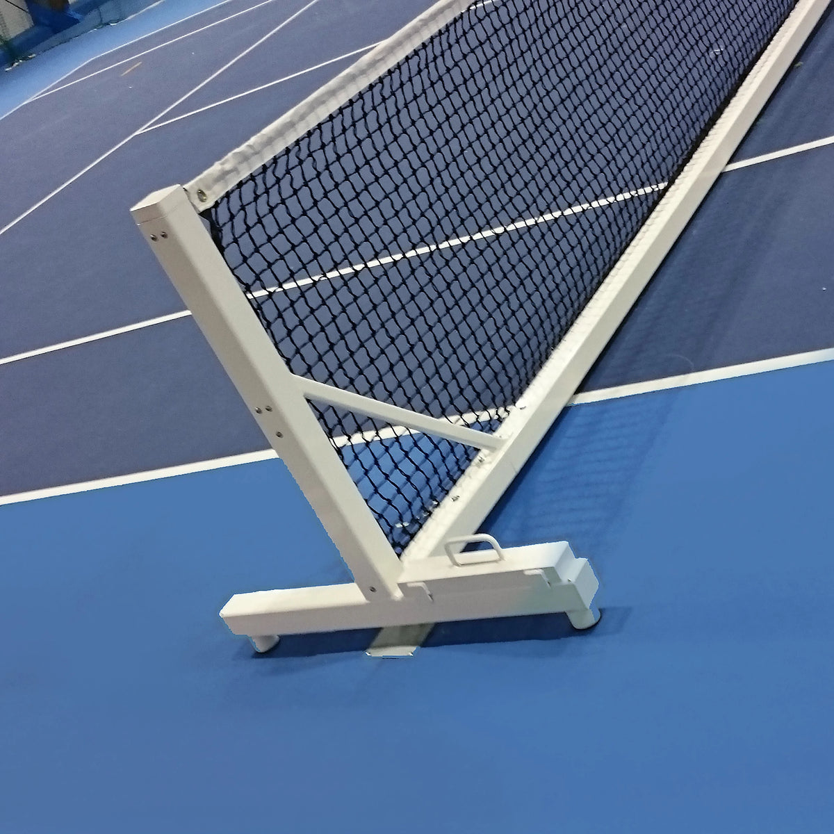 Transportable galvanized steel tennis posts - 80 mm x 80 mm Carrington