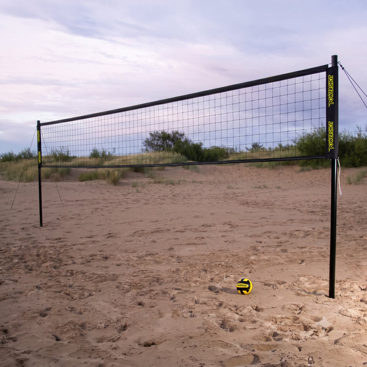 Volleybalset 9.14m met palen, tas, net, bal en pomp