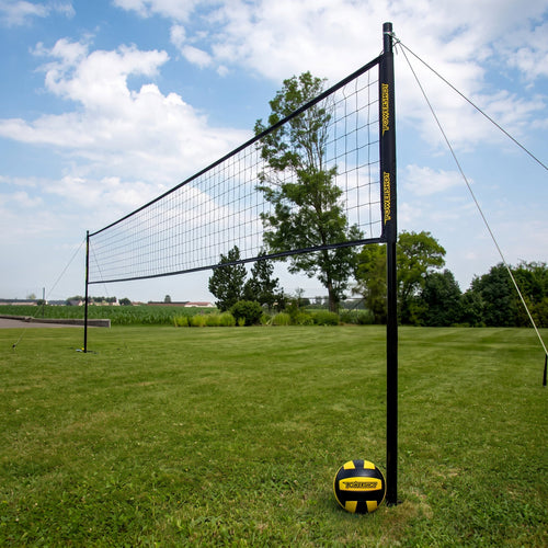 Volleybalset 9.14m met palen, tas, net, bal en pomp