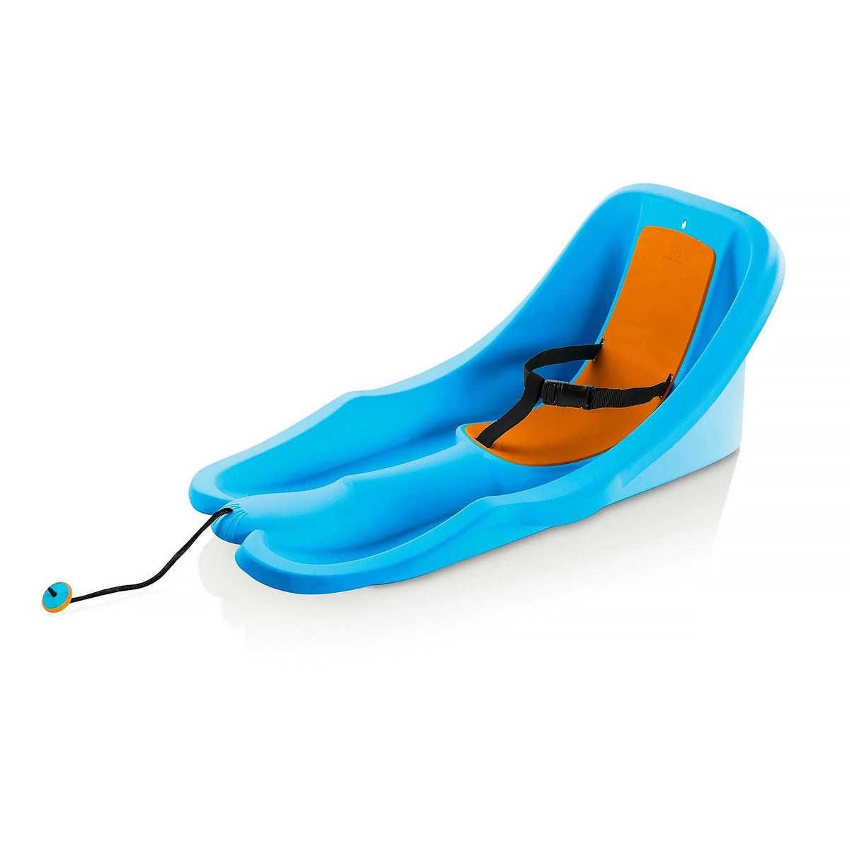 Baby sled with safety harness and pull rope Powershot