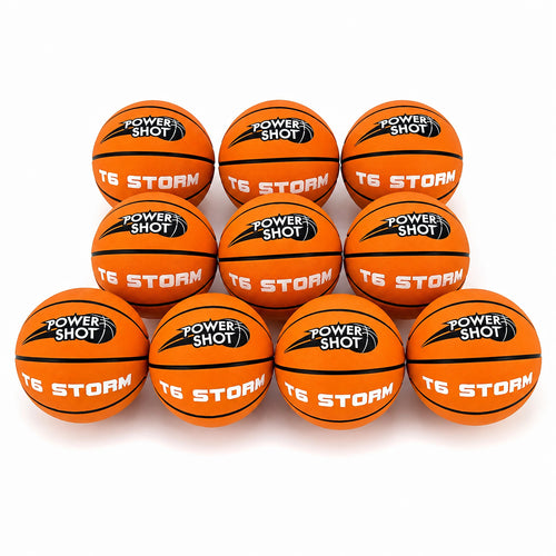 Set van 10 basketballen maat 6 met gratis pomp en opbergtas