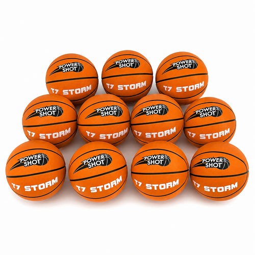 Set van 10 basketballen maat 7 met gratis pomp en opbergtas