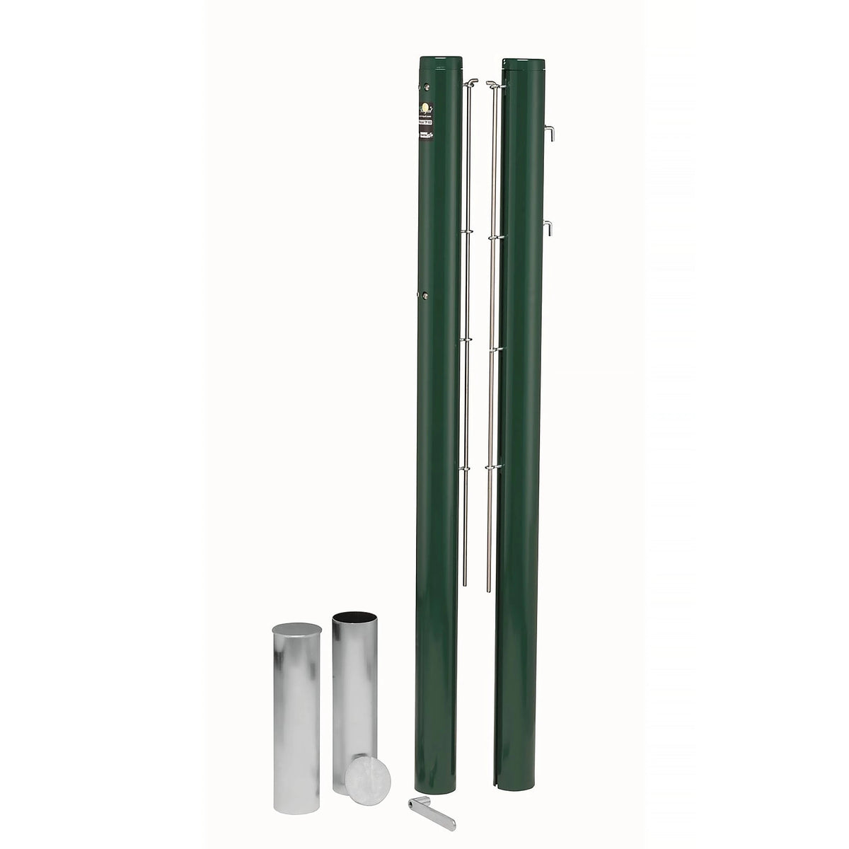 Pair of aluminium round tennis posts - 80mm x 80mm Carrington