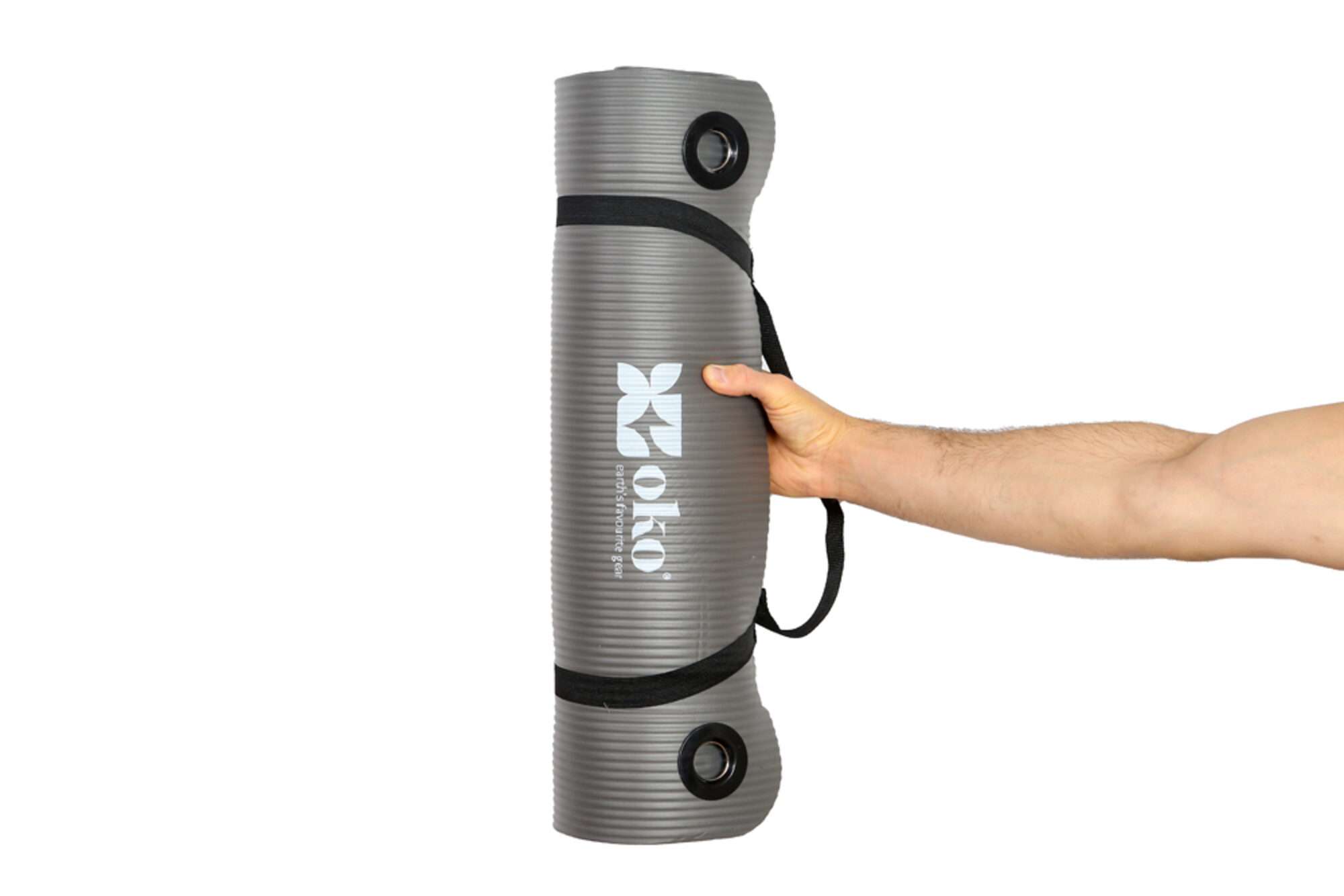 Image du produit : Tapis de yoga OKO avec oeillets épaisseur au choix 0,8 ou 1,5 cm