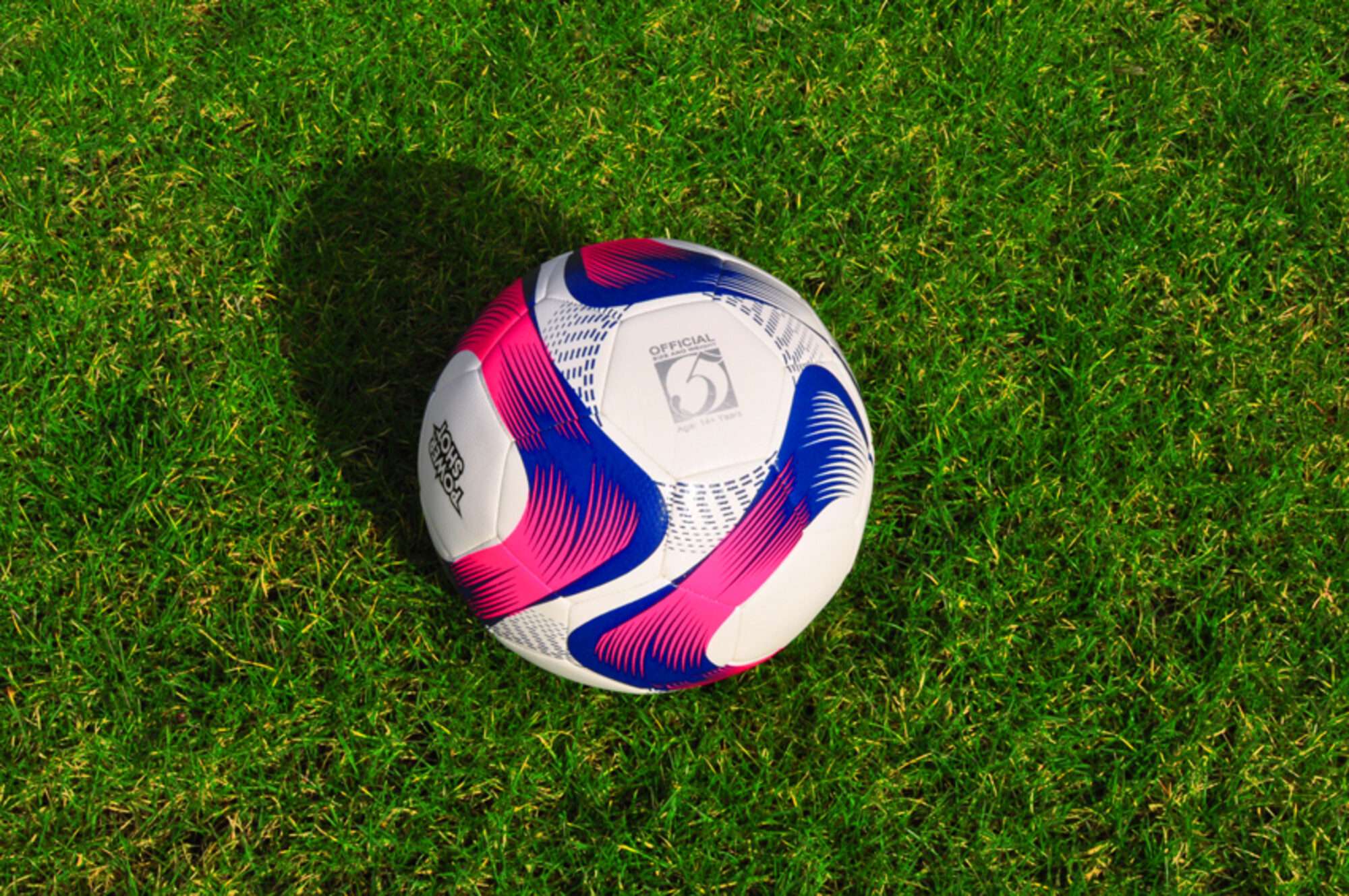 Image du produit : Ballon de football POWERSHOT® - T.5 - Rose & Bleu