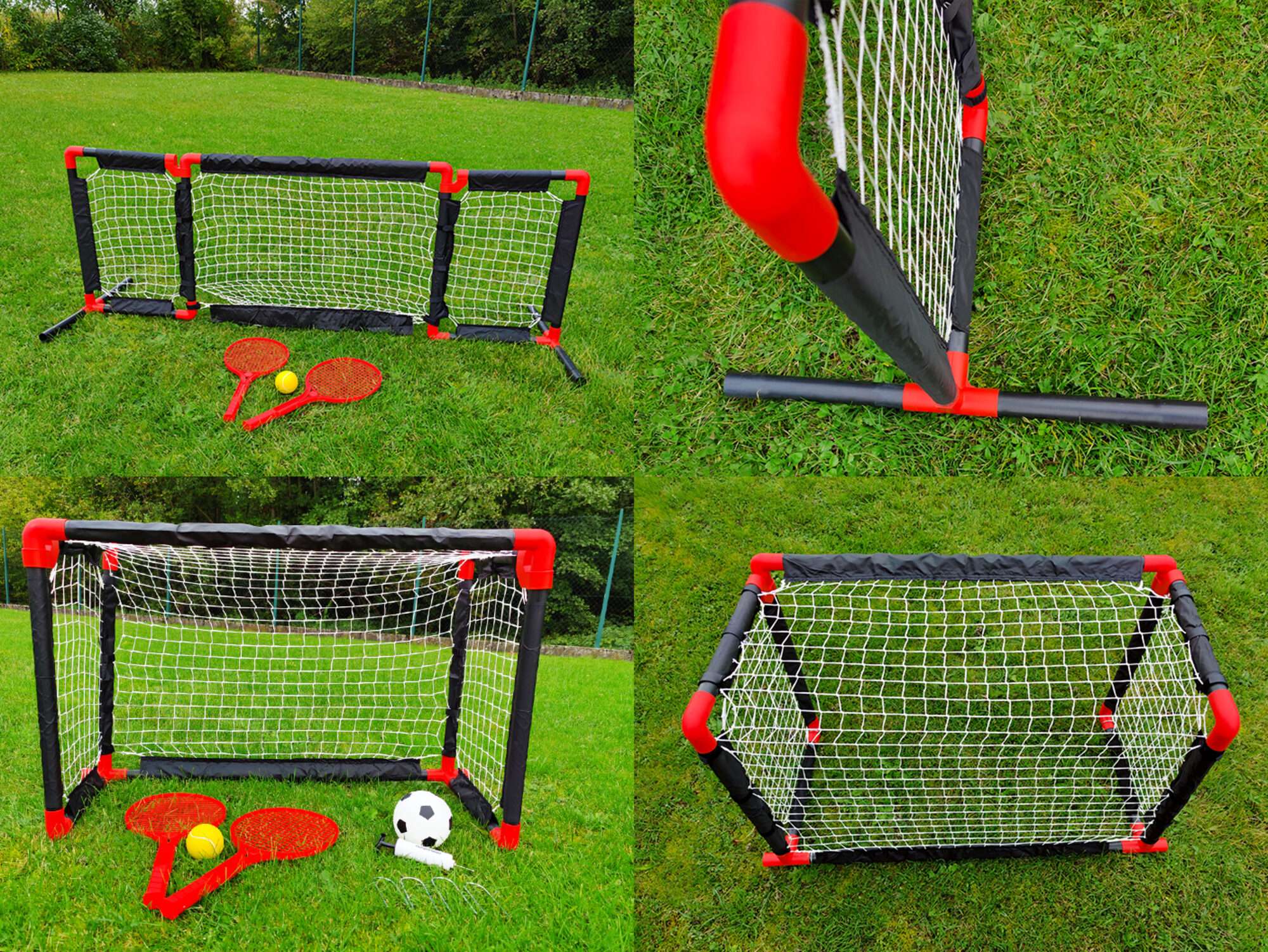 Image du produit : But de foot - Filet de tennis - 2 en 1 - 90 x 60 cm