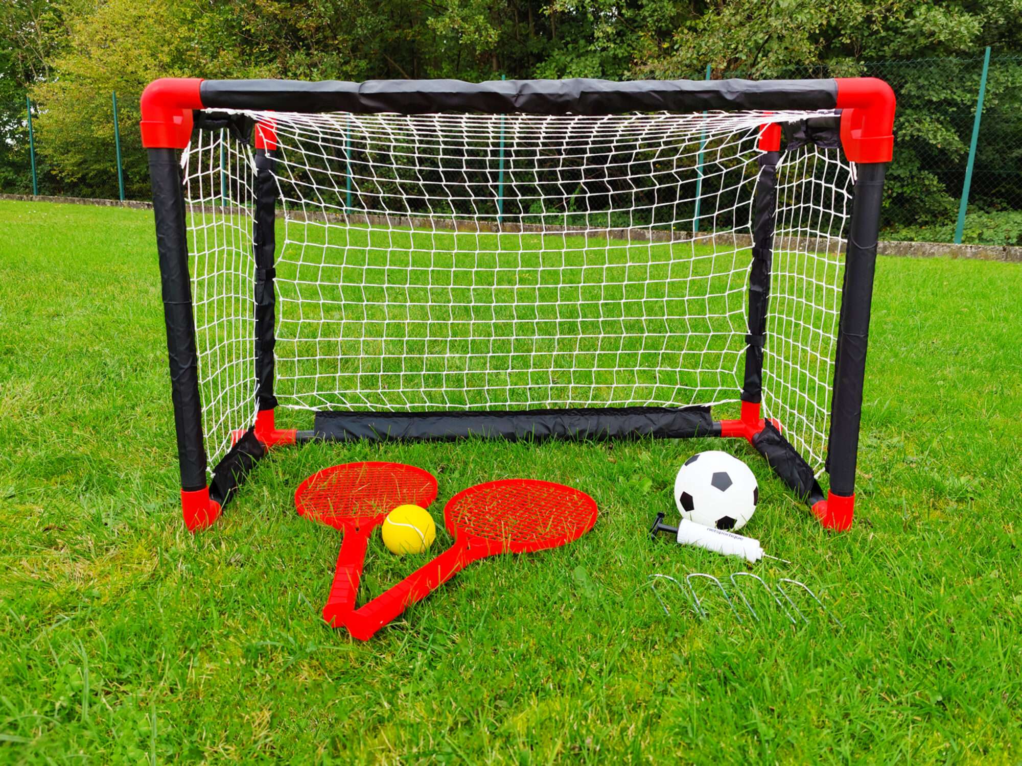 Image du produit : But de foot - Filet de tennis - 2 en 1 - 90 x 60 cm