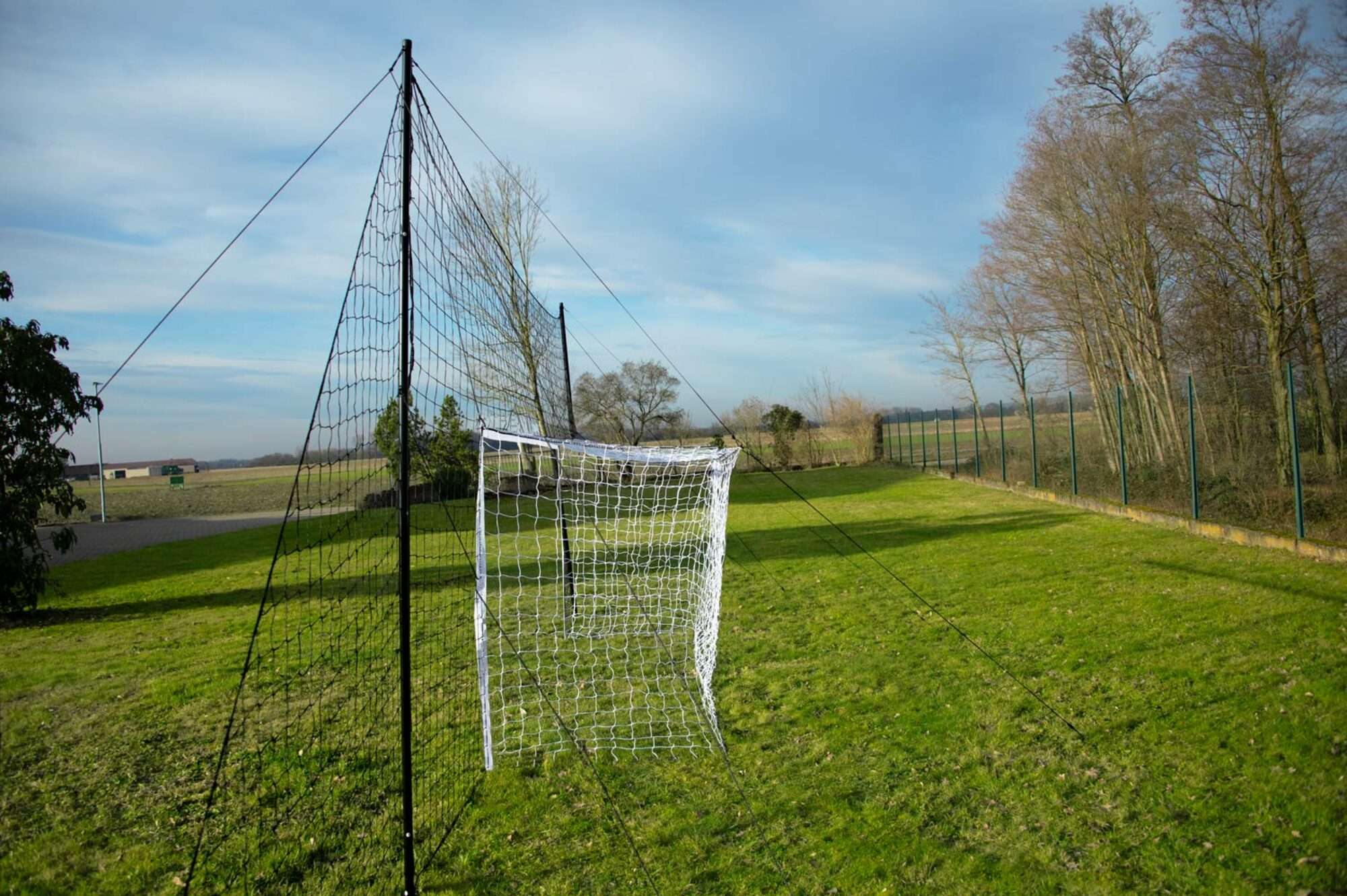 Image du produit : But de foot - 3,70 x 1,80 m - filet de protection intégré 6,50 x 3 m