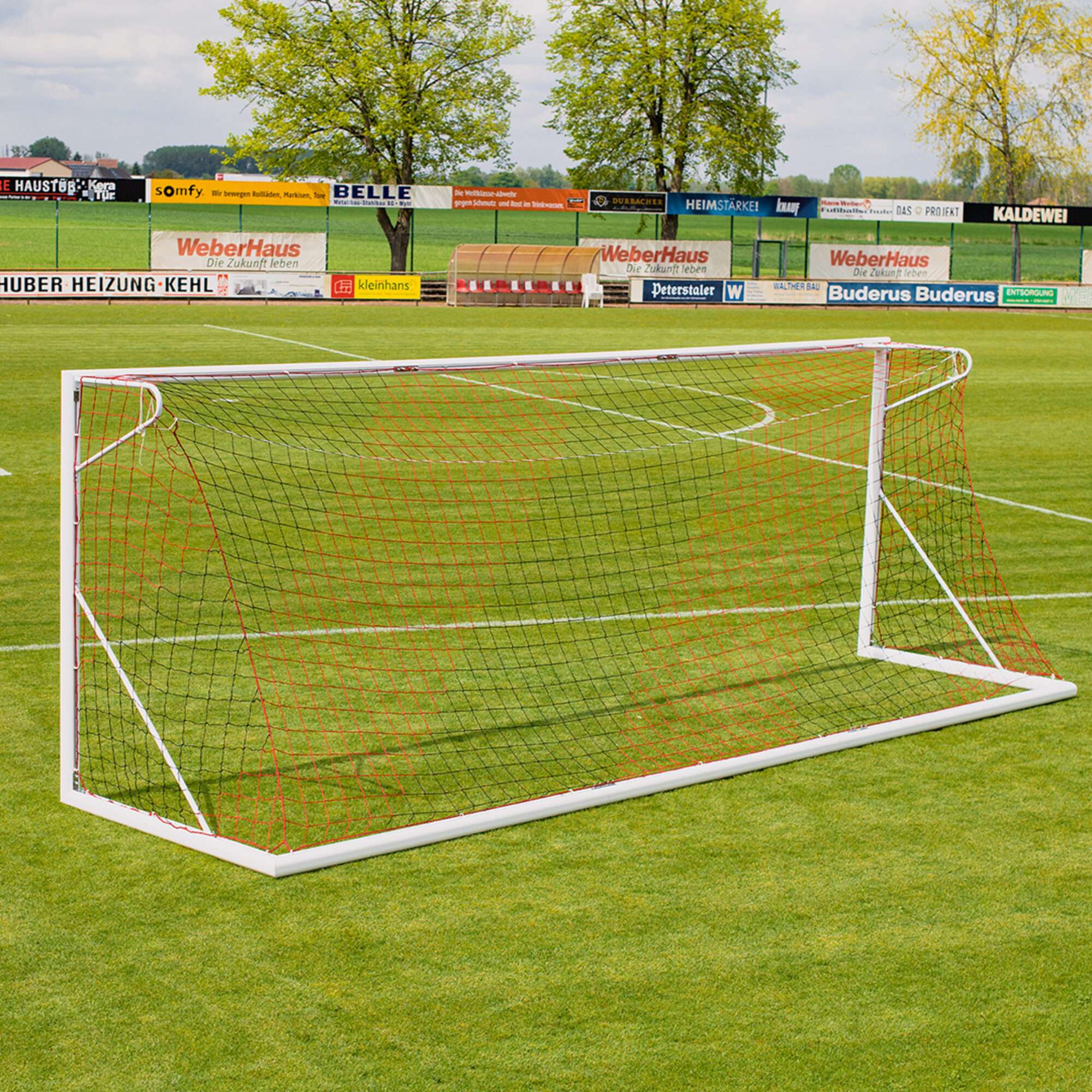 Image du produit : Filet de foot - 7,32 x 2,44 x 0,8 x 2 m - 3mm - NOIR / ROUGE