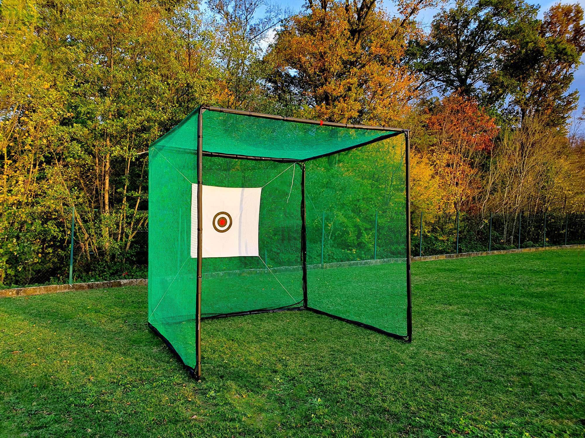 Image du produit : Cage practice golf : structure et filet 3 x 3 x 3 m
