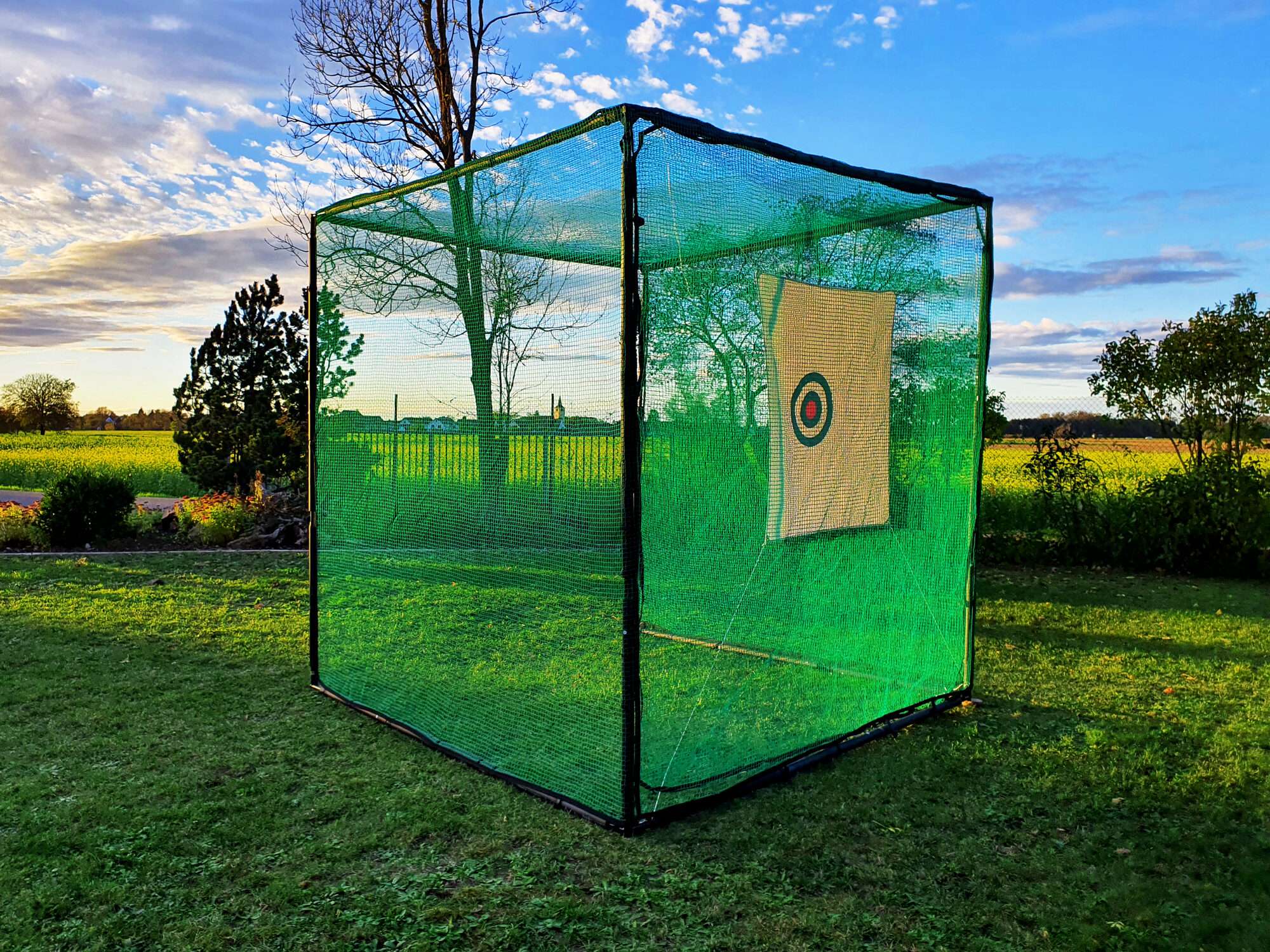 Image du produit : Cage practice golf : structure et filet 3 x 3 x 3 m