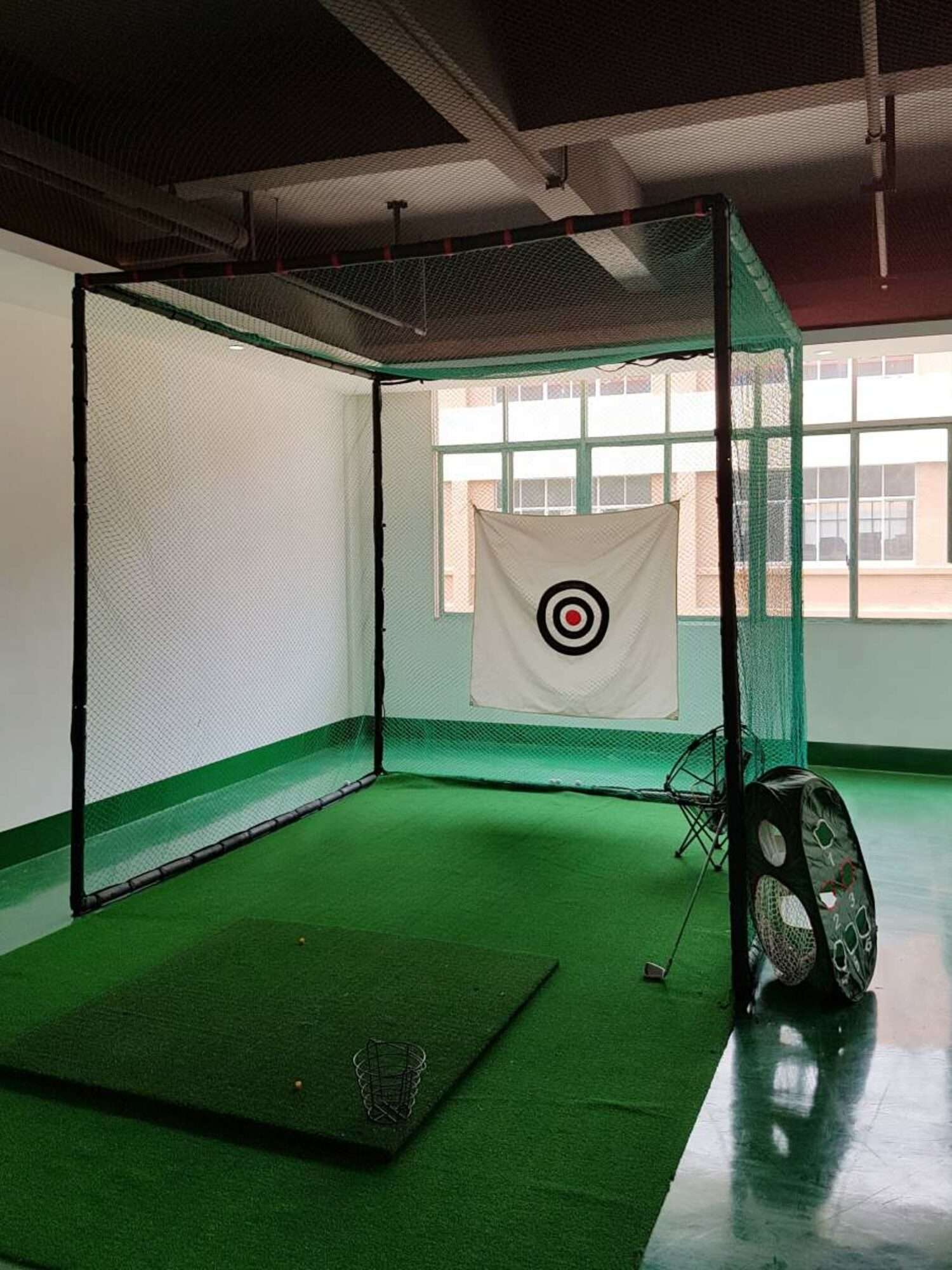 Image du produit : Cage practice golf : structure et filet 3 x 3 x 3 m