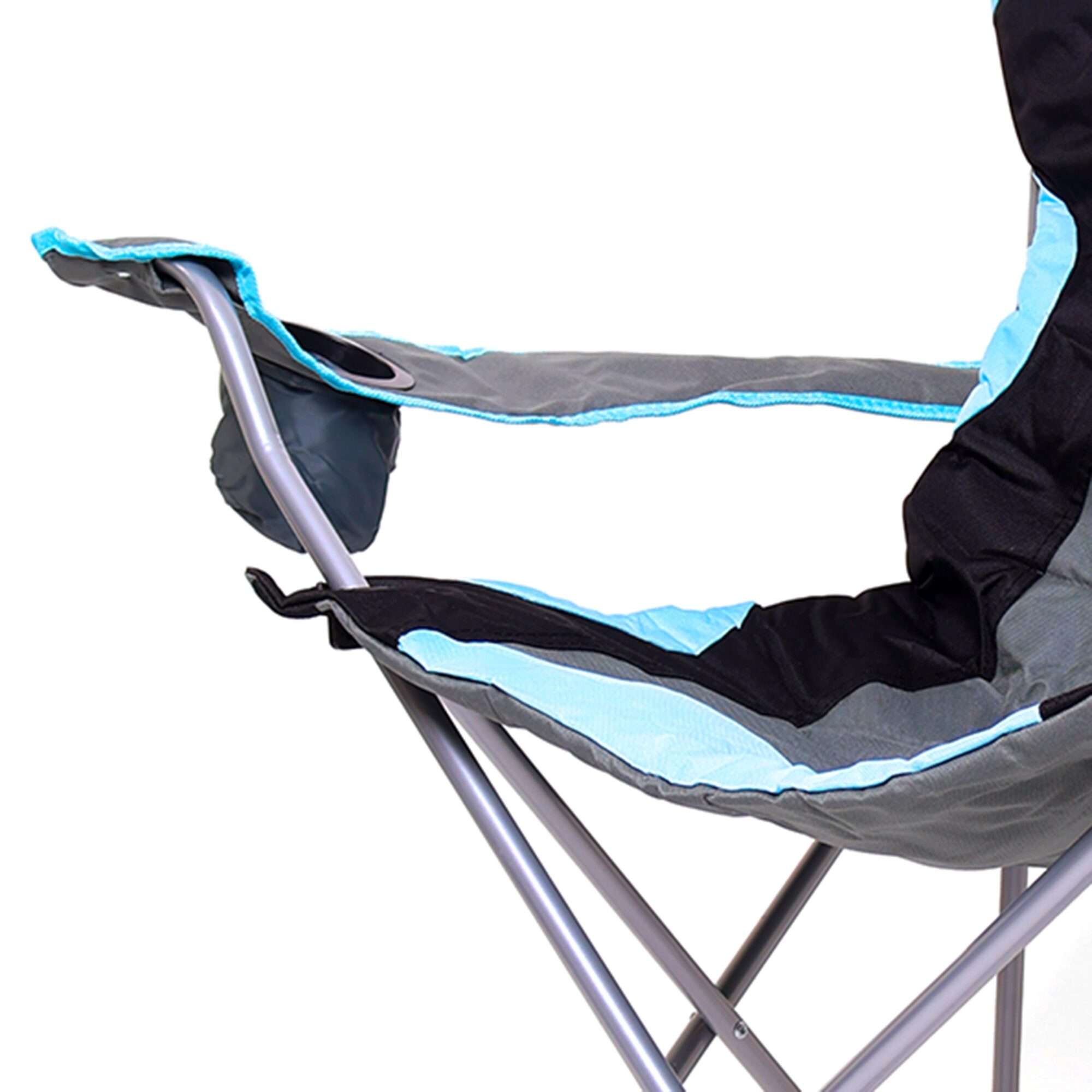 Image du produit : Lot de 2 chaises de camping avec porte bouteille sur l'accoudoir
