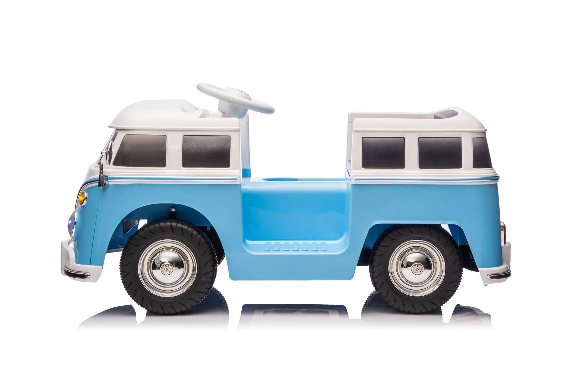 Image du produit : Voiture Électrique pour Enfant Volkswagen Officielle – Bleu & Blanc (3 à 8 ans)