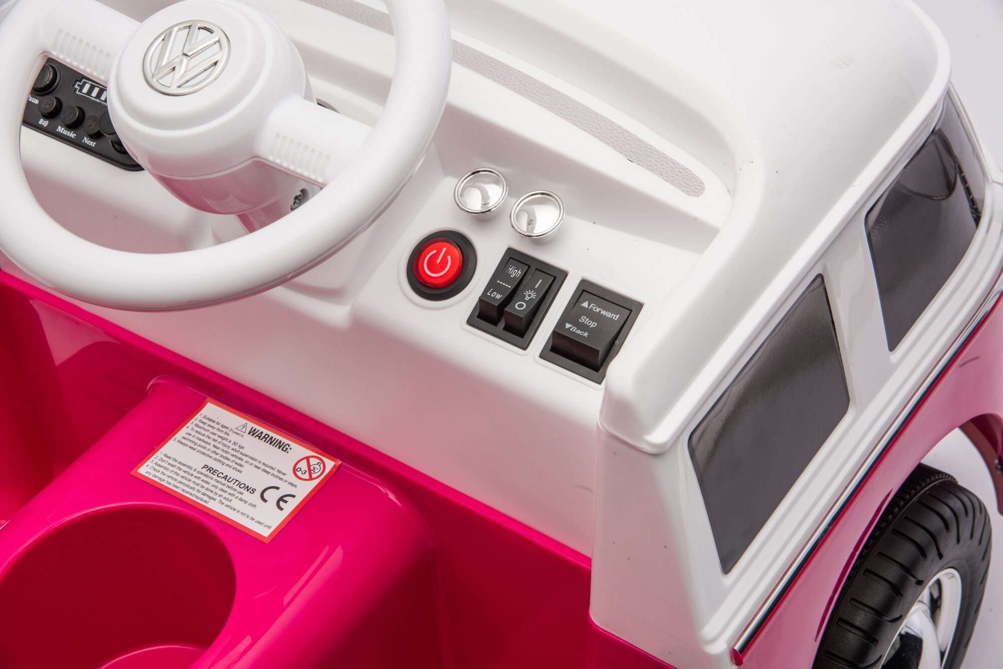 Image du produit : Voiture Électrique pour Enfant Volkswagen Officielle – Rose & Blanc (3 à 8 ans)