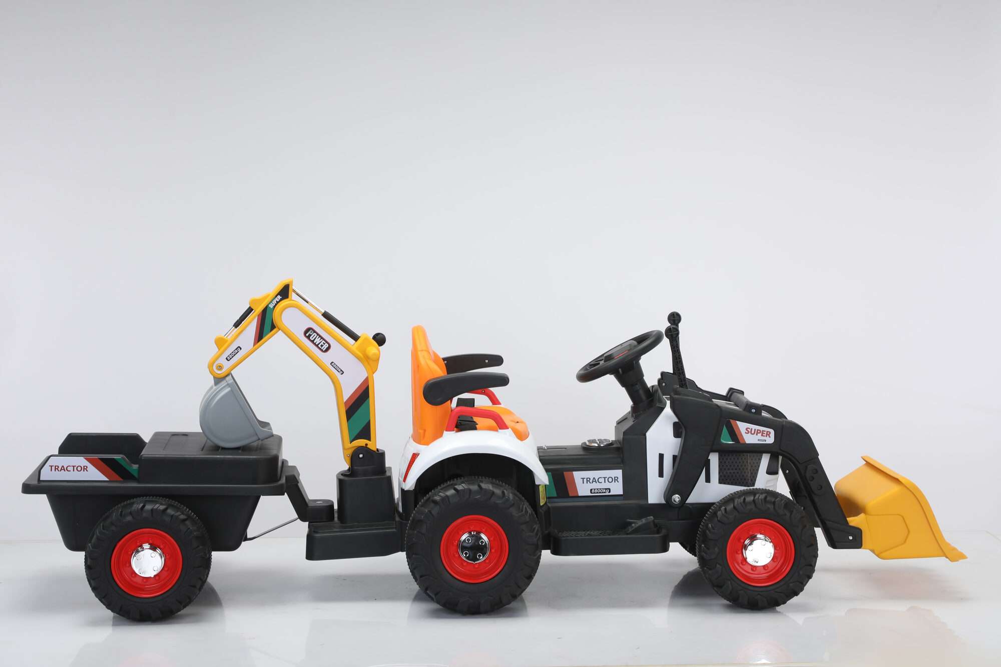 Image du produit :   Construction truck with manual pusher and backhow in yellow color (3-8 years)