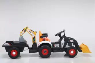   Construction truck with manual pusher and backhow in yellow color (3-8 years)