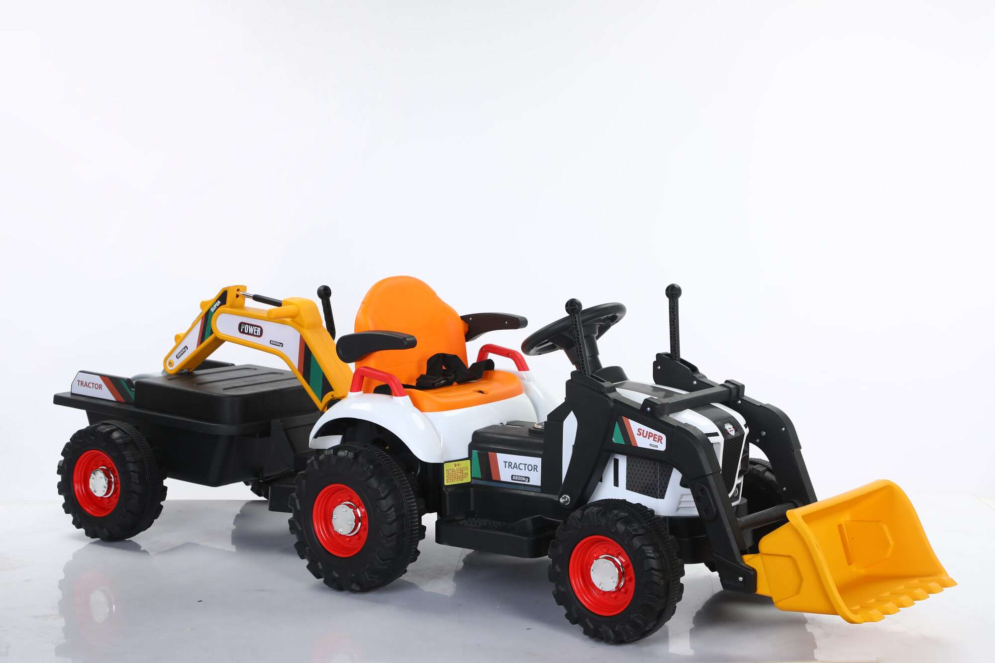 Image du produit :   Construction truck with manual pusher and backhow in yellow color (3-8 years)