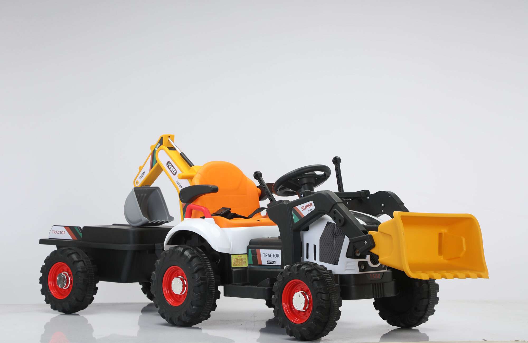 Image du produit :   Construction truck with manual pusher and backhow in yellow color (3-8 years)
