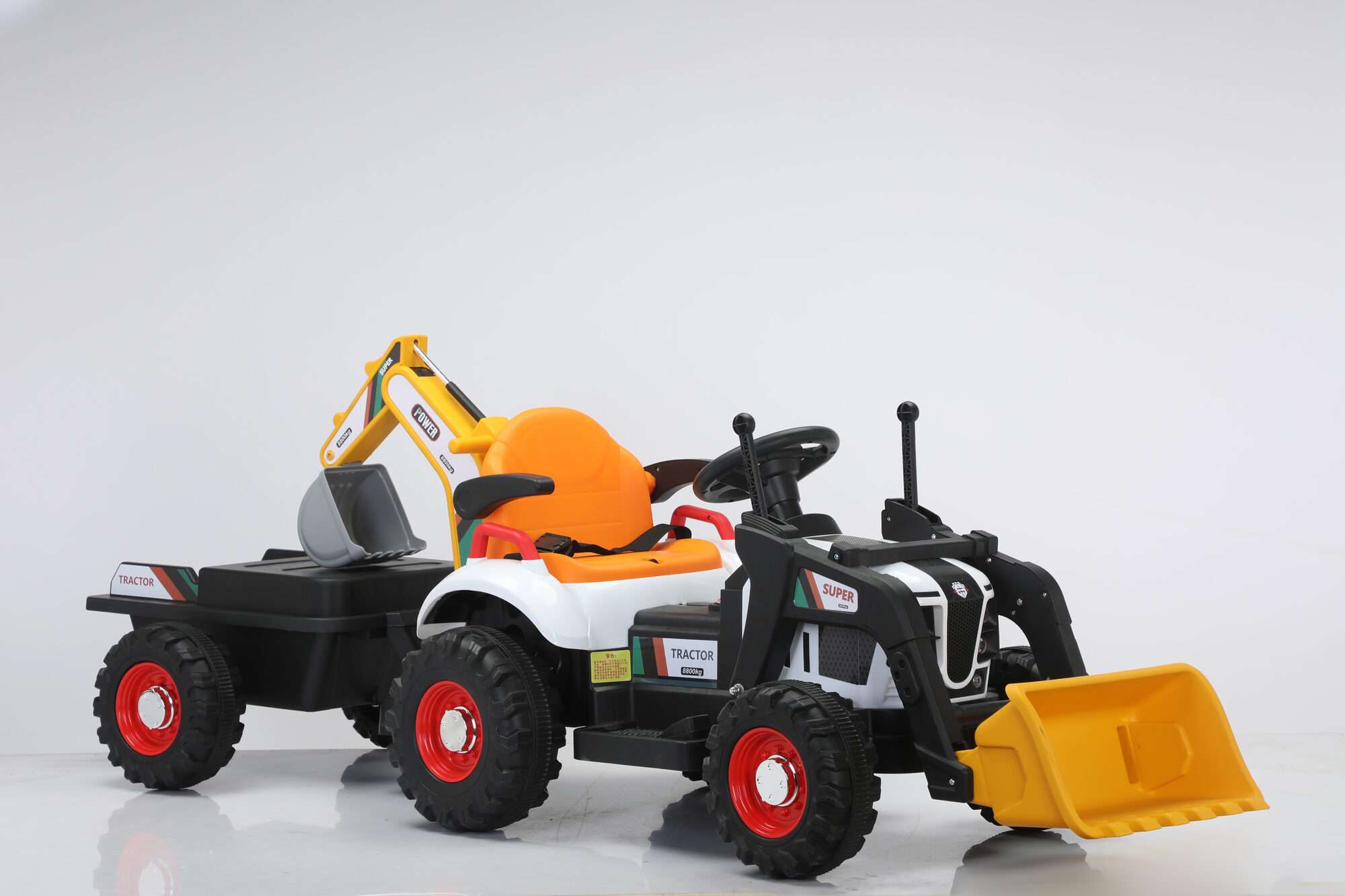 Image du produit :   Construction truck with manual pusher and backhow in yellow color (3-8 years)