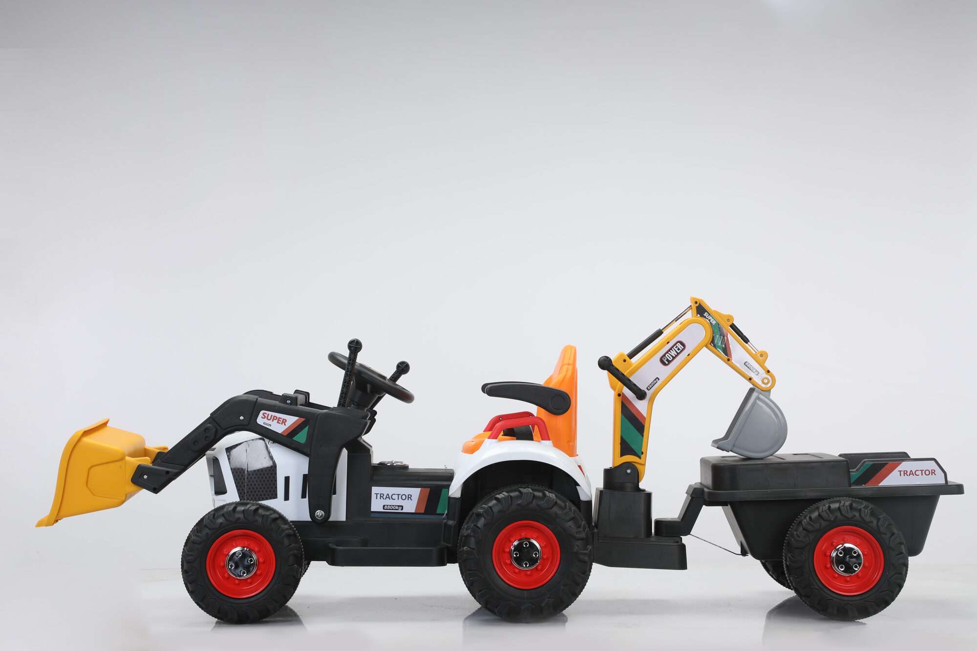 Image du produit :   Construction truck with manual pusher and backhow in yellow color (3-8 years)
