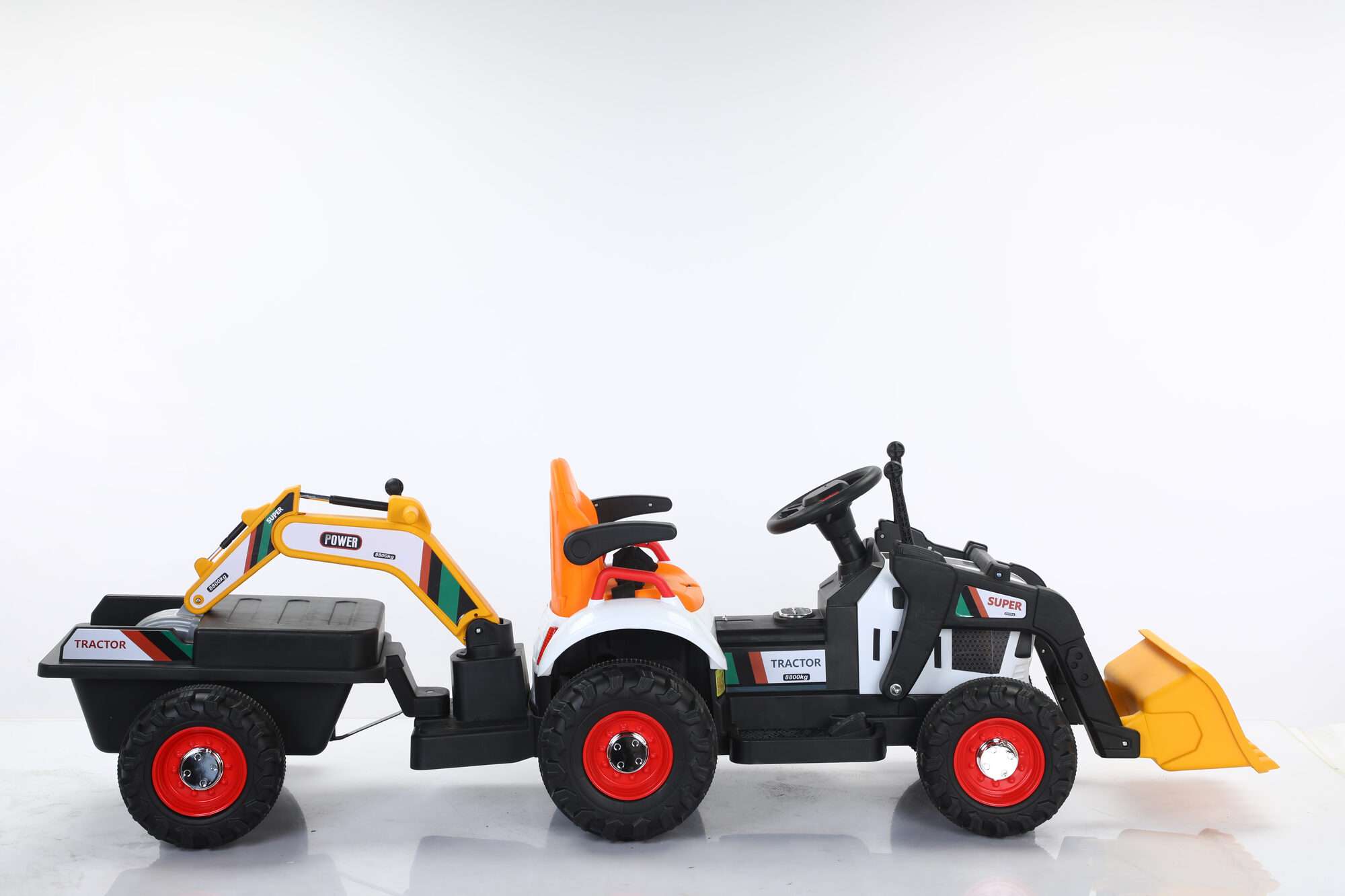 Image du produit :   Construction truck with manual pusher and backhow in yellow color (3-8 years)