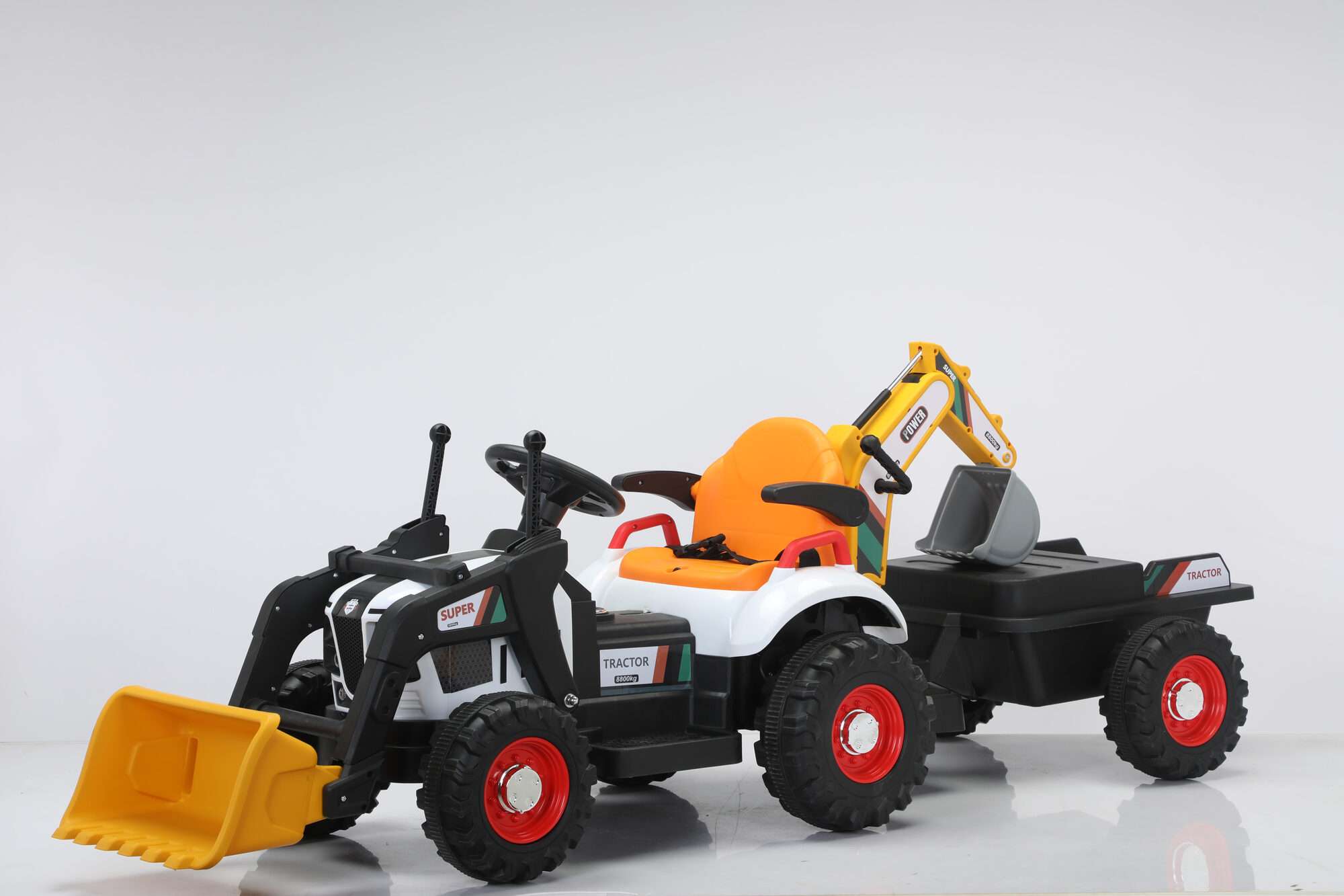 Image du produit :   Construction truck with manual pusher and backhow in yellow color (3-8 years)