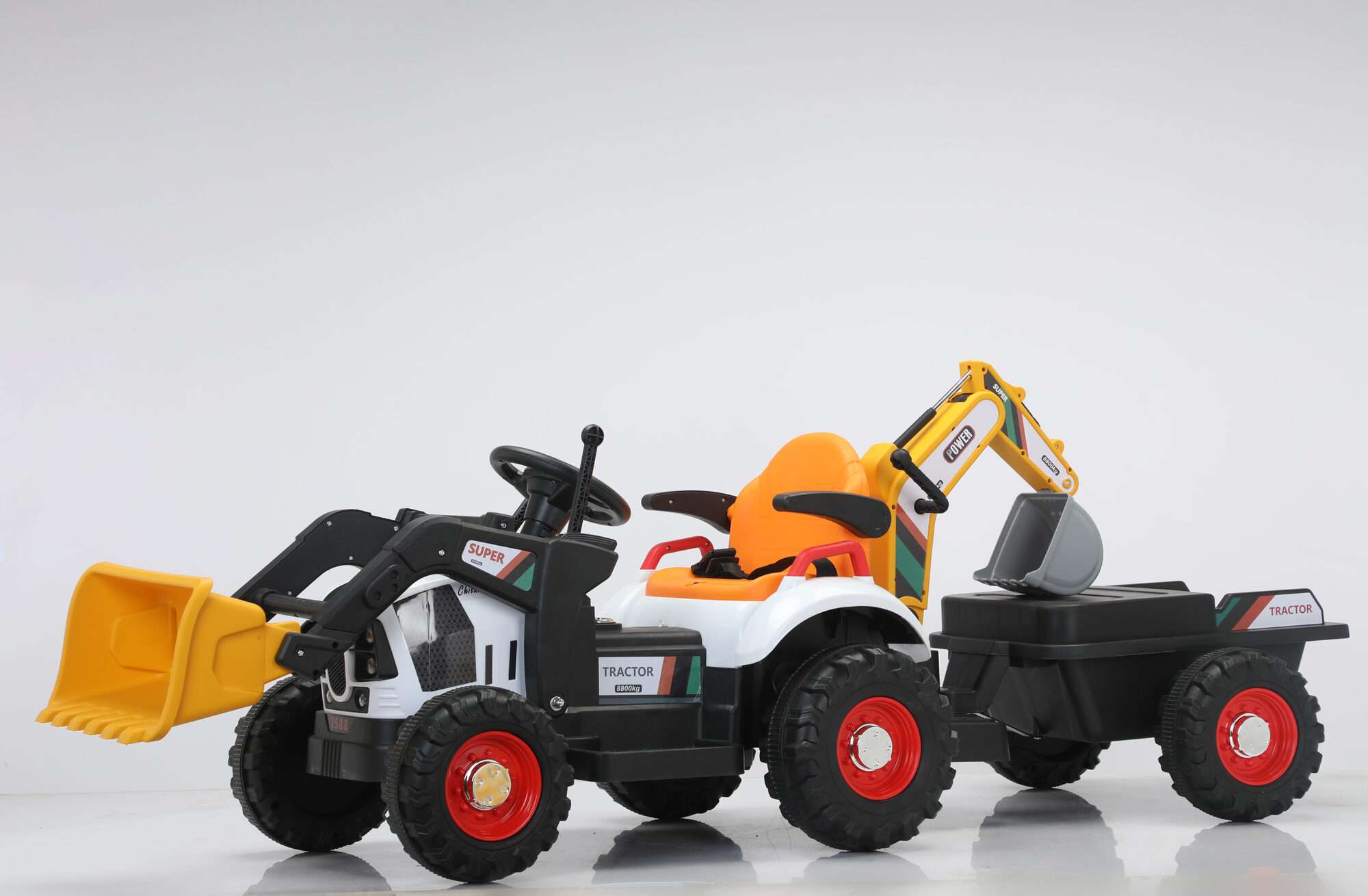 Image du produit :   Construction truck with manual pusher and backhow in yellow color (3-8 years)