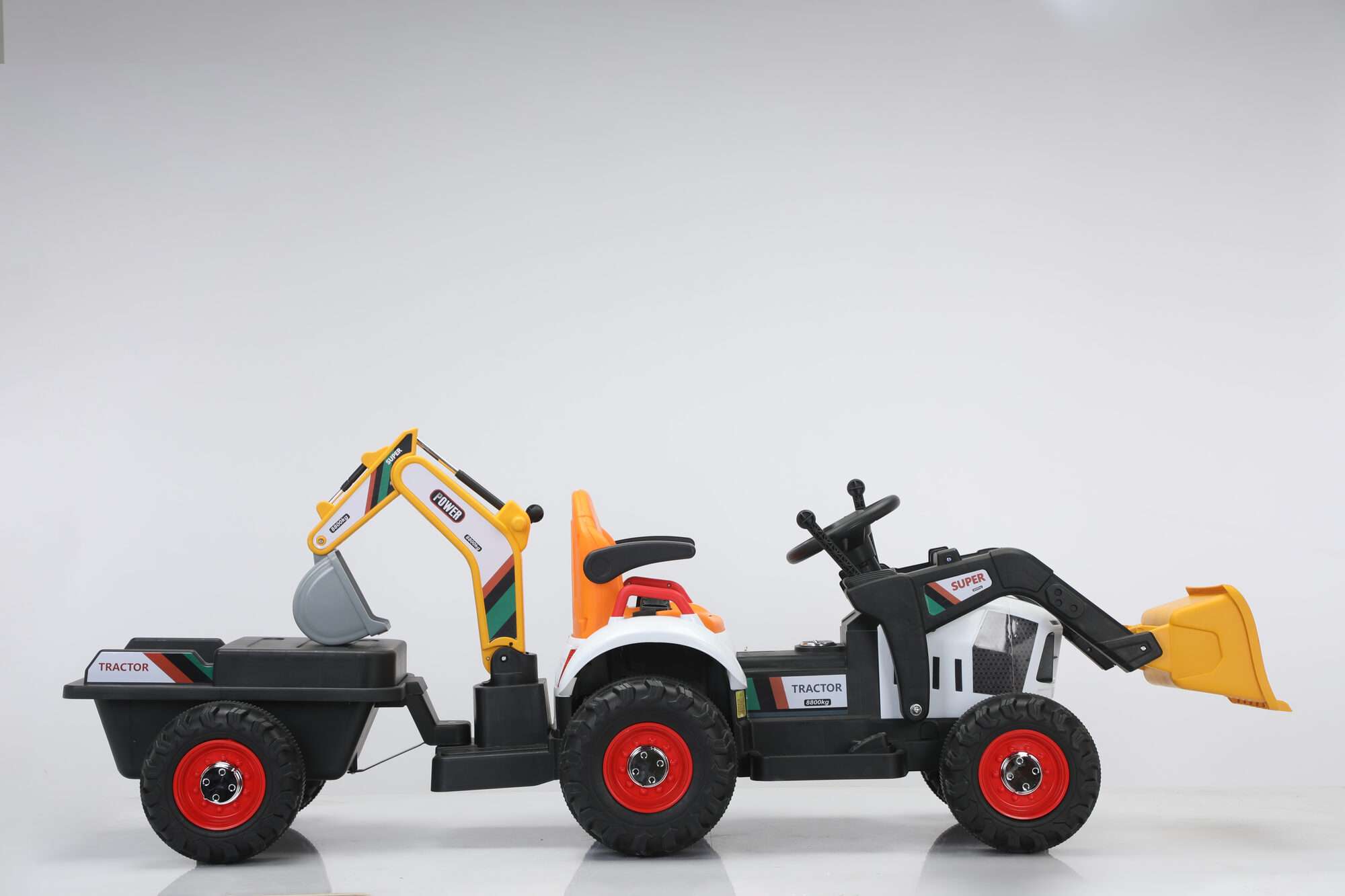 Image du produit :   Construction truck with manual pusher and backhow in yellow color (3-8 years)