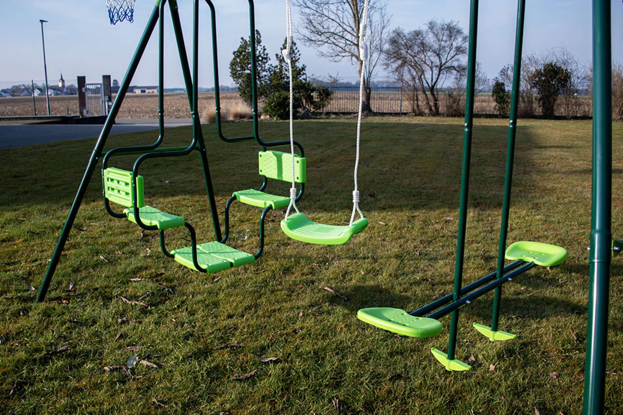 Image du produit : Balançoires trois agrès avec panier de basket