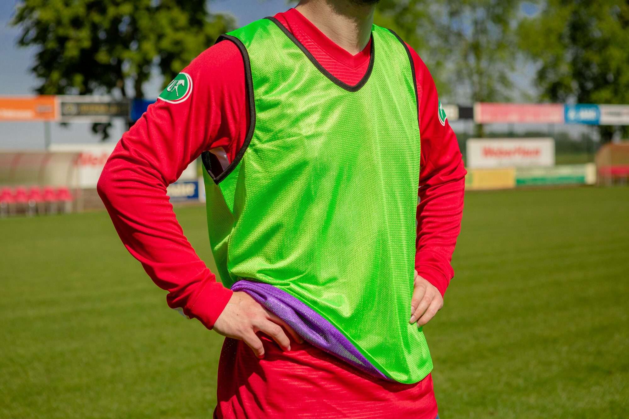 Image du produit : Chasuble d’entrainement réversible - Rose/Vert - Lot de 5 - XXL