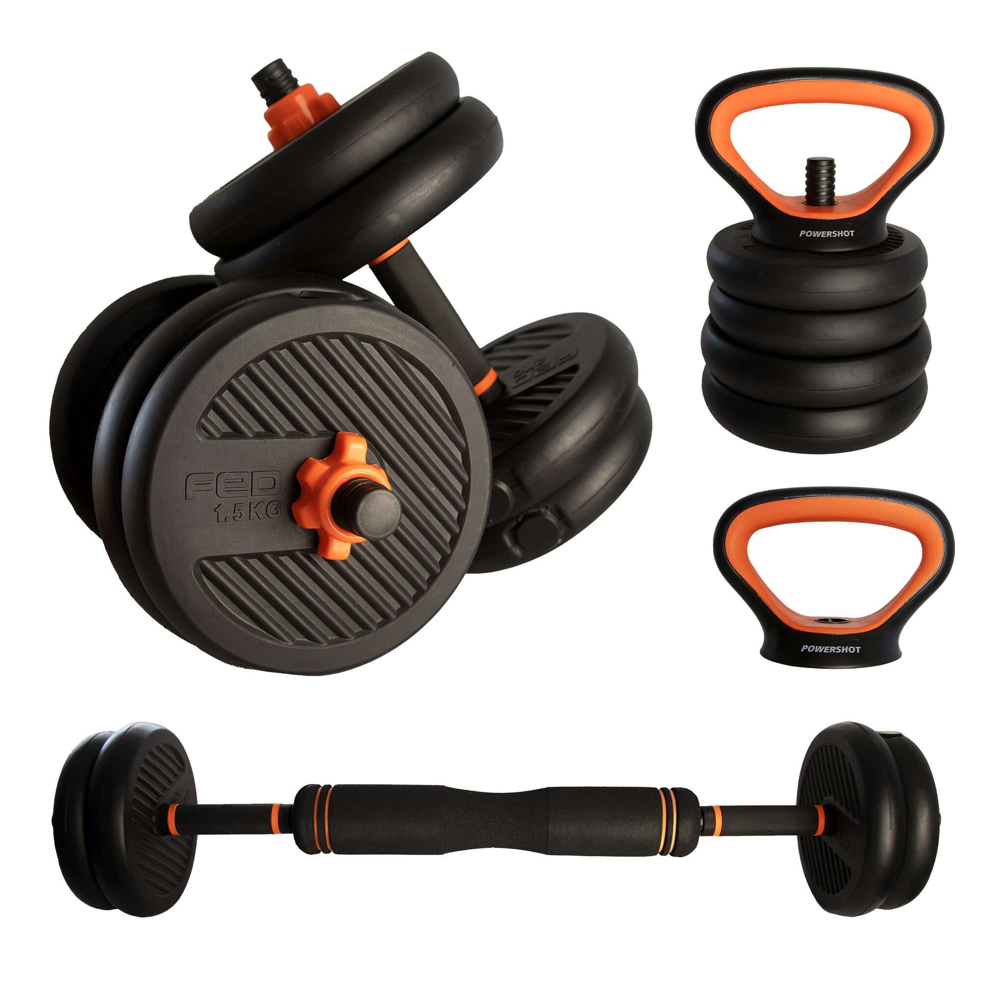 Image du produit : Kit de musculation complet 15kg - L'essentiel pour se muscler