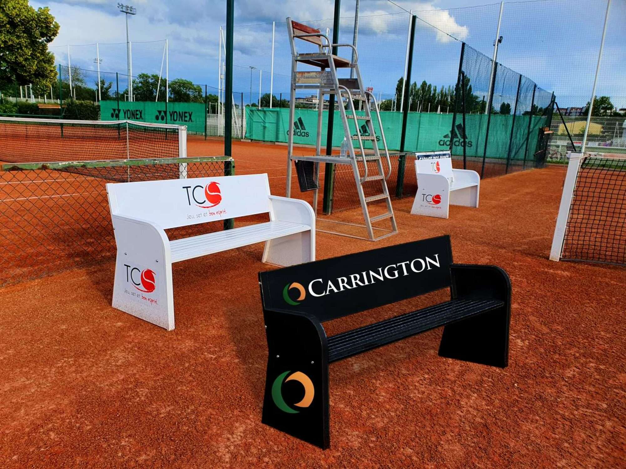Image du produit : Banc de Tennis - personnalisable - en acier électrozingué - couleurs au choix