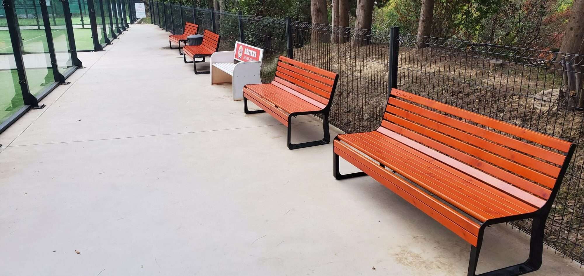 Image du produit : Banc tennis premium en bois avec dossier - 180 cm