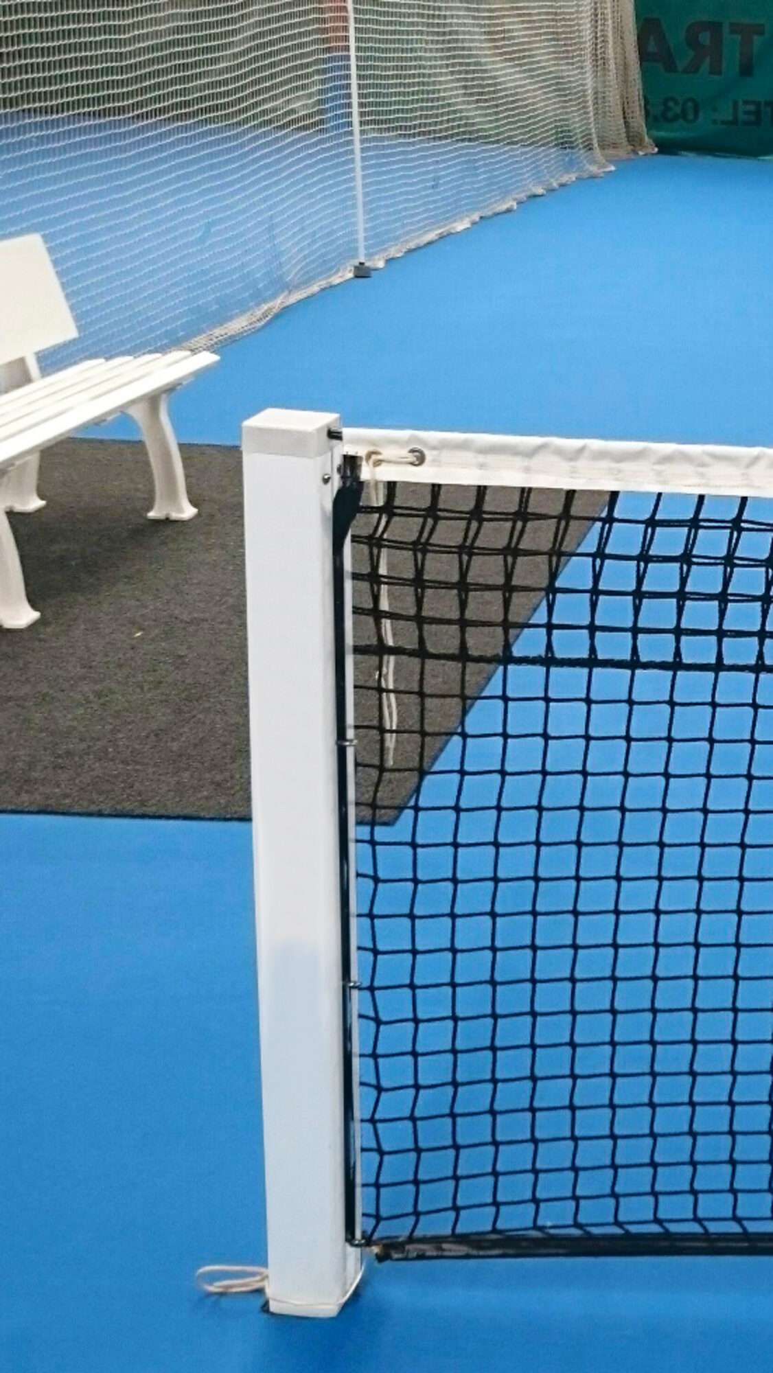 Image du produit : POTEAUX DE TENNIS CARRÉS AMOVIBLES BLANC - ALUMINIUM