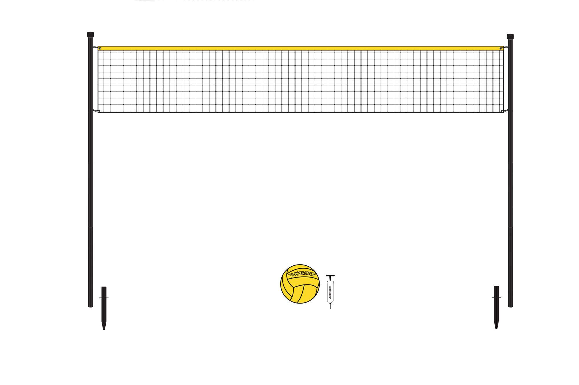 Image du produit : Set Volleyball 6m - Avec poteaux, filet, balle et pompe